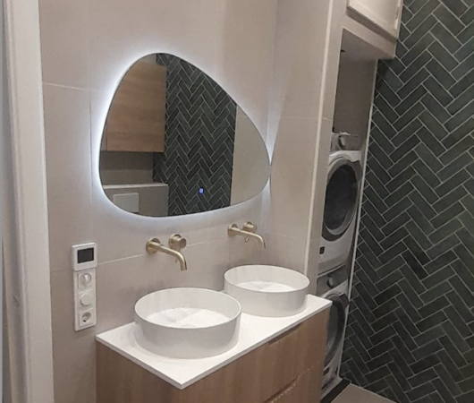 Luxe badkamer renovatie met dubbele wastafel Toprenoatie project 5896